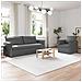 Divano 2 pcs Grigio scuro 196 x 82 x 85 cm Tessuto - Foto miniatura 2