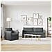 Divano 2 pcs Grigio scuro 196 x 82 x 85 cm Tessuto - Foto miniatura 3
