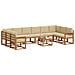 Set di divani da esterno con cuscino 11 pcs Naturale e Beige - Foto miniatura 3