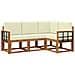 Set di divani da esterno con cuscino 4 pcs Naturale e Crema - Foto miniatura 1