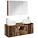 Set di Armadi da Bagno 4 pcs Legno antico Legno ingegnerizzato - Foto miniatura 1