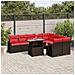 Set Divani da Giardino 10 pz con Cuscini Marrone in Polyrattan - Foto miniatura 2
