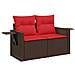 Set Divani da Giardino 10 pz con Cuscini Marrone in Polyrattan - Foto miniatura 4