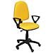 Modello 04cp Sedia Da Ufficio Ergonomica Con Meccanismo Di Contatto Permanente, Regolabile In Altezza E Ruote Parquet Sedile E Schienale Imbottiti In Tessuto Bali Colore Giallo (braccioli Fissi Inclusi)  - Foto miniatura 1