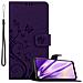 Custodia Compatibile Con Honor 10 Lite /p Smart 2019 In Lilla Scuro Fiore - Coperchio Protettivo In Design Floreale Con Chiusura Magnetica, Funzione Stand E Slot Per Carte - Foto miniatura 1