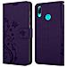 Custodia Compatibile Con Honor 10 Lite /p Smart 2019 In Lilla Scuro Fiore - Coperchio Protettivo In Design Floreale Con Chiusura Magnetica, Funzione Stand E Slot Per Carte - Foto miniatura 8