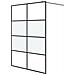 Parete Doccia Walk In Nera 140x195cm Vetro Semi Smerigliato Esg - Foto miniatura 1
