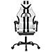 Sedia da Gaming Girevole Poggiapiedi Bianco e Nero Similpelle - Foto miniatura 7