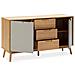 Credenza Bruce 3 Cassetti Y 2 Porte, Realizzato In Pino Massiccio, 140 Cm (larghezza) 40 Cm (profondità) 80 Cm (altezza) - Foto miniatura 2