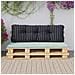 Cuscino Divano Pallet Motivo A Quadri Nero 120x40x12 Cm Tessuto - Foto miniatura 3