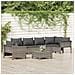 Set Divani da Giardino 7 pz con Cuscini in Polyrattan Grigio - Foto miniatura 1