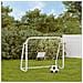 Porta da Calcio con Rete Bianca 125x96x60 cm Acciaio Poliestere - Foto miniatura 5