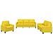 Set Di Divani 3 Pz Con Cuscini Giallo Chiaro In Tessuto - Foto miniatura 2
