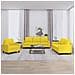 Set Di Divani 3 Pz Con Cuscini Giallo Chiaro In Tessuto - Foto miniatura 1