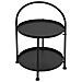 Tavolino Rotondo Ø33x45cm Nero In Metallo Pieghevole Industriale Tavolo A 2 Livelli Tavolino Da Divano Con Vassoi Estraibili Tavolini Bassi Per Soggiorno Salotto Tavoli Da Caffè - Foto miniatura 1