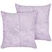 Set Di 2 Cuscini Millet Velluto A Coste 43 X 43 Cm Viola Trama Geometrica - Foto miniatura 6