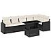 Set Divani Da Giardino Con Cuscini 7pz Nero Polyrattan - Foto miniatura 2