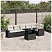 Set Divani Da Giardino Con Cuscini 7pz Nero Polyrattan - Foto miniatura 1