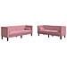 Set Divani Chesterfield 2pz con Cuscini Rosa Velluto - Foto miniatura 1