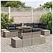 Set da Pranzo da Giardino con Cuscini Grigi in Polyrattan e Acacia - Foto miniatura 3