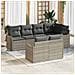 Set Divano da Giardino 7 Pezzi in Rattan Sintetico Grigio Chiaro con Cuscini,  Divano da Giardino a 2 Posti con Spazio di Stoccaggio & Cuscini, Grigio Chiaro in Rattan Sintetico - Foto miniatura 2