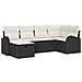 Set Divano Giardino 6 Pezzi con Cuscini Rattan Polirattan Nero - Foto miniatura 1