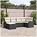 Set Divano Giardino 6 Pezzi con Cuscini Rattan Polirattan Nero - Foto miniatura 2