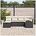 Set Divano Giardino 6 Pezzi con Cuscini Rattan Polirattan Nero - Foto miniatura 3
