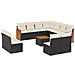 Set Divani da Giardino 12 pz con Cuscini Nero in Polyrattan - Foto miniatura 1