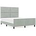 Struttura Letto Grigio Chiaro 160x200 cm Velluto - Foto miniatura 4