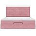 Struttura Letto Pouf con Materassi Rosa 160x200 cm Velluto - Foto miniatura 7