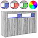 Sideboard Grigio sonoma Legno ingegnerizzato 116 x 30 x 75 cm - Foto miniatura 4