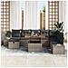 Set Divano da Giardino 9 pcs Grigio Poly Rattan - Foto miniatura 3