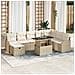 Set Divano da Giardino con cuscino 9 pcs Beige Poly Rattan - Foto miniatura 2