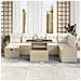Set Divano da Giardino con cuscino 9 pcs Beige Poly Rattan - Foto miniatura 3