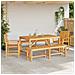 Set da Pranzo per Giardino 5 pcs Marrone 150 x 90 x 74 cm - Foto miniatura 2