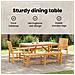 Set da Pranzo per Giardino 5 pcs Marrone 150 x 90 x 74 cm - Foto miniatura 5
