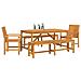 Set da Pranzo per Giardino 5 pcs Marrone 150 x 90 x 74 cm - Foto miniatura 9