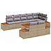 Set Divano da Giardino con cuscino 9 pcs beige e grigio chiaro - Foto miniatura 1
