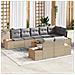 Set Divano da Giardino con cuscino 9 pcs beige e grigio chiaro - Foto miniatura 2