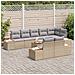 Set Divano da Giardino con cuscino 9 pcs beige e grigio chiaro - Foto miniatura 3
