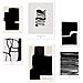 Set Di 6 Stampe Illustrazioni Di Design In Bianco E Nero Con Inchiostro Giapponese Per Decorare Le Pareti Delle Stanze Della Tua Casa A3 & A4 Senza Cornice - Foto miniatura 1