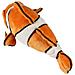 Peluche Di Pesce Pagliaccio Realistico 25 Cm In Poliestere Ultra Morbido Ed Ecologico, Arancione - Foto miniatura 2