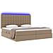 Letto con contenitore e LED con led Cappuccino 200 x 200 cm - Foto miniatura 3