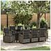 Set da Pranzo per Giardino 9 pcs Grigio polyrattan - Foto miniatura 2