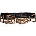 Set di divani da esterno con cuscino 7 pcs Naturale e Nero - Foto miniatura 1