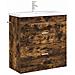 Mobiletto da Bagno Sotto Lavabo Rovere Fumo 78,5 x 37,5 x 81 cm - Foto miniatura 2
