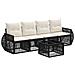 Set Divano da Giardino 5 pcs Nero e Bianco Crema polyrattan - Foto miniatura 1