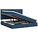 Letto con contenitore e materasso Blu 200 x 200 cm Tessuto - Foto miniatura 1