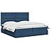 Letto con contenitore e materasso Blu 200 x 200 cm Tessuto - Foto miniatura 3